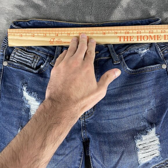 Judy Blue Jeans Womens 5/27 Moto Skinny Fit Distressed Mid  Rise USA - Picture 7 of 11